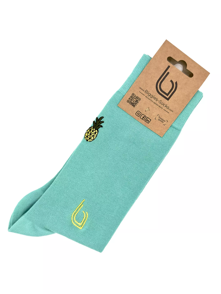 Pineapple S – un ananas brodé sur des chaussettes peps (37-41)